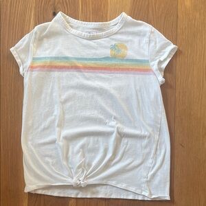 Girls Tee with Rainbow and Palm Design